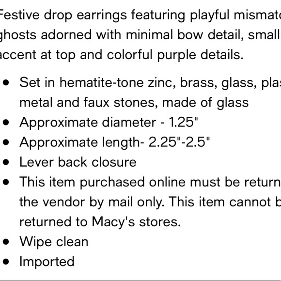 👻NWT/ PUNK N SPICE ghost earrings - Picture 9 of 9